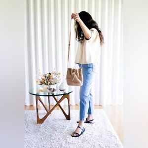 Bembien Tan Isabella Woven Crossbody Bag